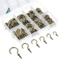 EIENHOSHI 105 Pcs Screw Hooks, 6 Sizes Bronze Cup Hooks, Screw Hooks for Hanging, Metal Cup Hooks Screw in (1/2