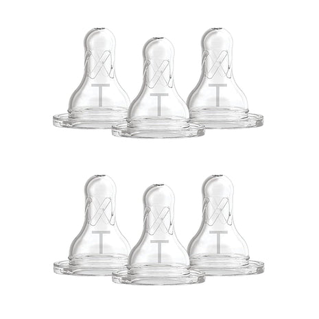 Dr. Brown's Natural Flow Level T Narrow Baby Bottle Nipple, Newborn Slow Flow, 0m+, 100% Silicone, 6-Pack