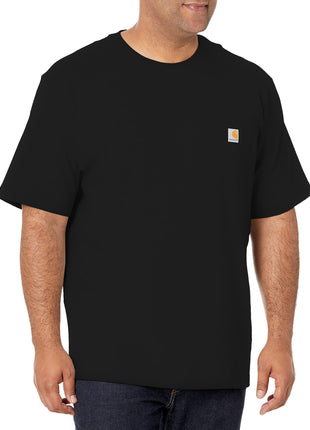 Carhartt Mens Loose Fit Heavyweight Short-Sleeve Pocket T-Shirt Work Utility t Shirts, Black, Large US
