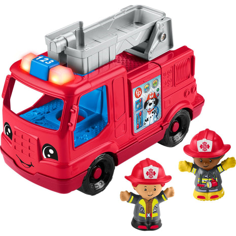 Fisher-Price Little People Fire Truck Toddler Toy | Push-Along Vehicle, Lights, Music & Sounds, 2 Figures, Preschool Kids Ages 1+ Years