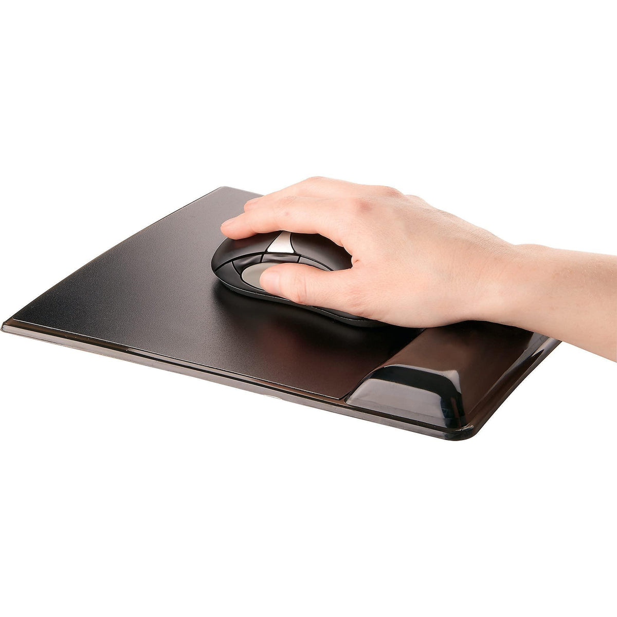 Gel Wrist Support w/Attached Mouse Pad, Black