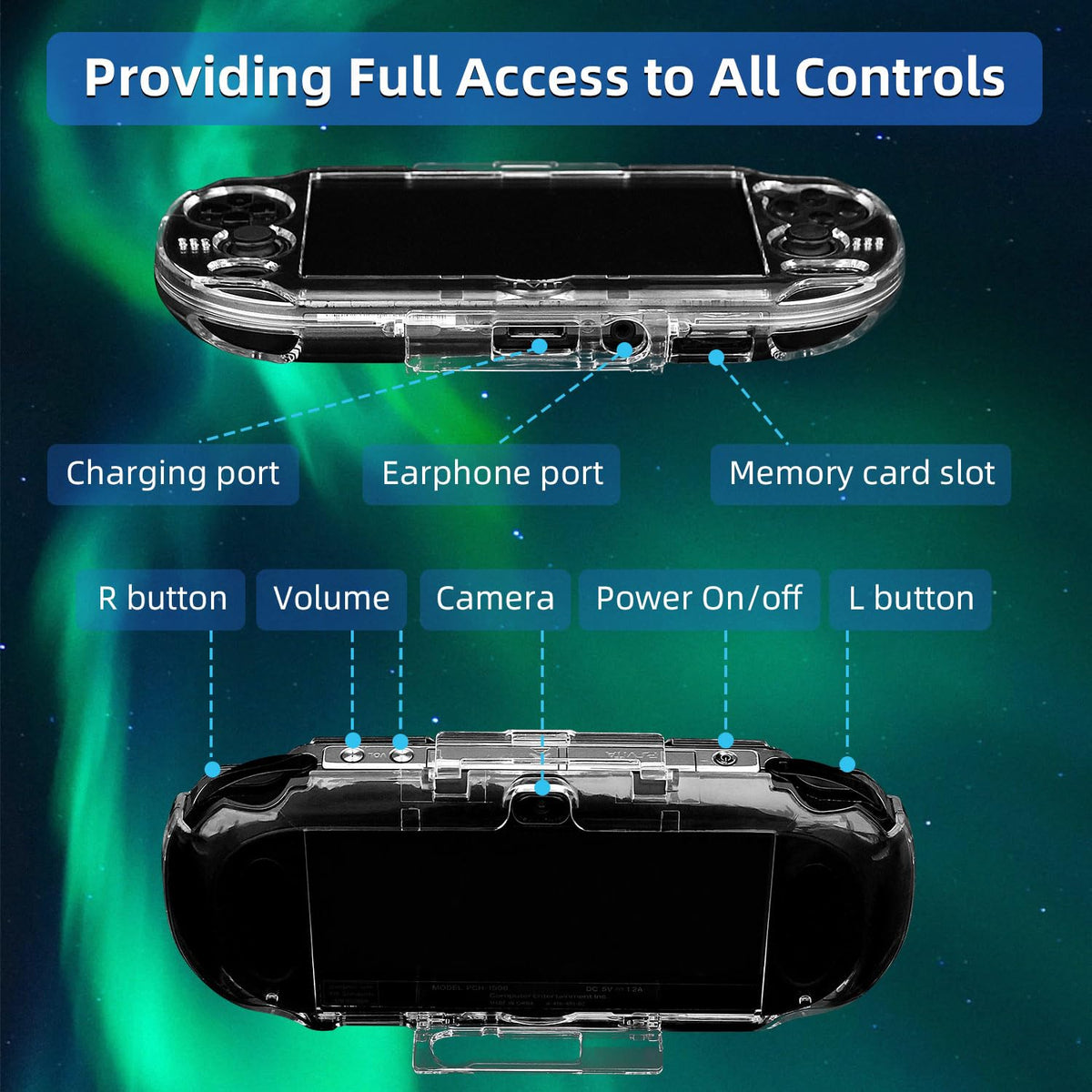 OSTENT Protective Clear Crystal Hard Carry Guard Case Cover Skin for Sony PS Vita PSV 1000 PCH-1000