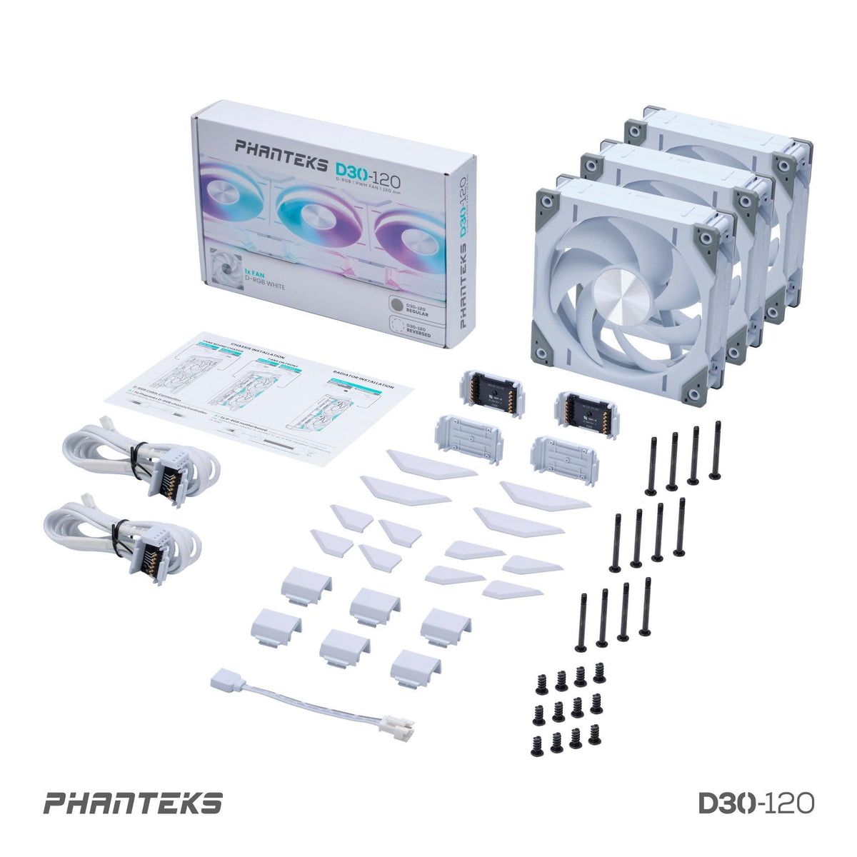 Phanteks PH-F120D30_DRGB_PWM_WT01_3P, White