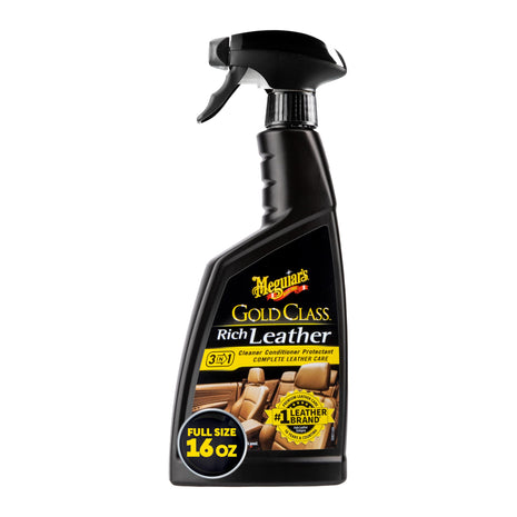 Meguiar's Gold Class Rich Leather Cleaner and Conditioner 3-in-1 Spray, Non-Greasy Car Leather Cleaner and Conditioner Treatment with Advanced UV Protection, 15.2 Oz Spray Bottle