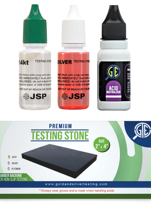Gold/Silver Test Acid Tester Kit 10k 14k .999 .925 Sterling Testing Stone Detect Precious Metals Oro