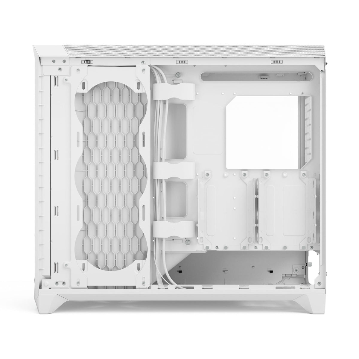 Fractal Design Meshify 3 XL White Tempered Glass Clear Tint - High Airflow PC Gaming Case - Mesh Front Panel - Three ARGB Momentum 14 Gen 2 Fans Included - Spacious Interior - GPU up to 512mm