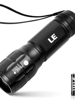 Lighting EVER LED Flashlights High Lumens, Small Flashlight, Waterproof, Adjustable Focus Flash Light for Outdoor, Emergency, AAA Batteries Included, Tactical & Camping Accessories