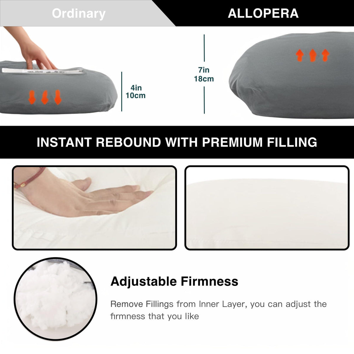 ALLOPERA Pregnancy Pillow, Full Body 57 Inch Maternity Pillow with Removable Washable Cover - Sleep Support for Legs, Back, Neck, Shoulder, HIPS, Belly for Pregnent Women, Black Grey Velvet Cover