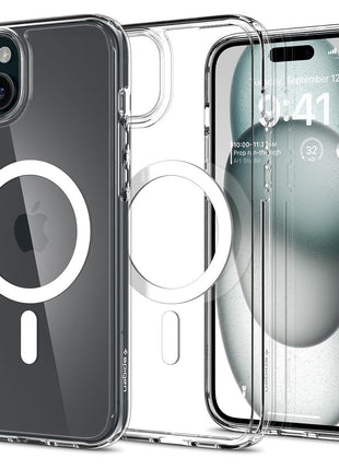 Spigen for iPhone 15 Case, Ultra Hybrid MagFit [Anti-Yellowing] [Compatible with Magsafe] - Clear