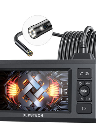 DEPSTECH Inspection Endoscope Camera with Light: Dual Lens 1080P Borescope with 4.3" IPS Screen & 16.5FT Snake Cable, Industrial Waterproof Video Automotive Tools for Sewer, HVAC, Plumbing, Mechanic