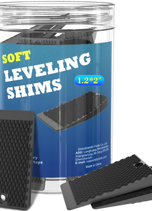 Furniture Levelers, 32 Piece Jar 2", Rubber Shims for Leveling, Black Wedge for Table Toilet Refrigerator Piano, Non-Slip Shims for Home Improvement and Work, Cuttable and Stackable
