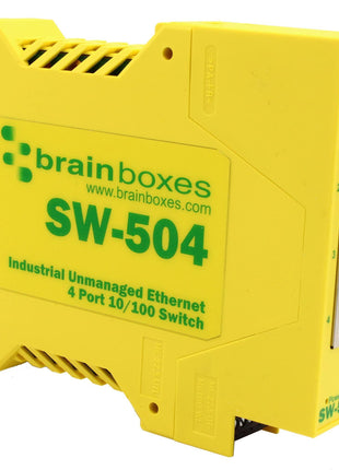 Brainboxes Switch - 4 Ports - DIN Rail mountable (SW-504)