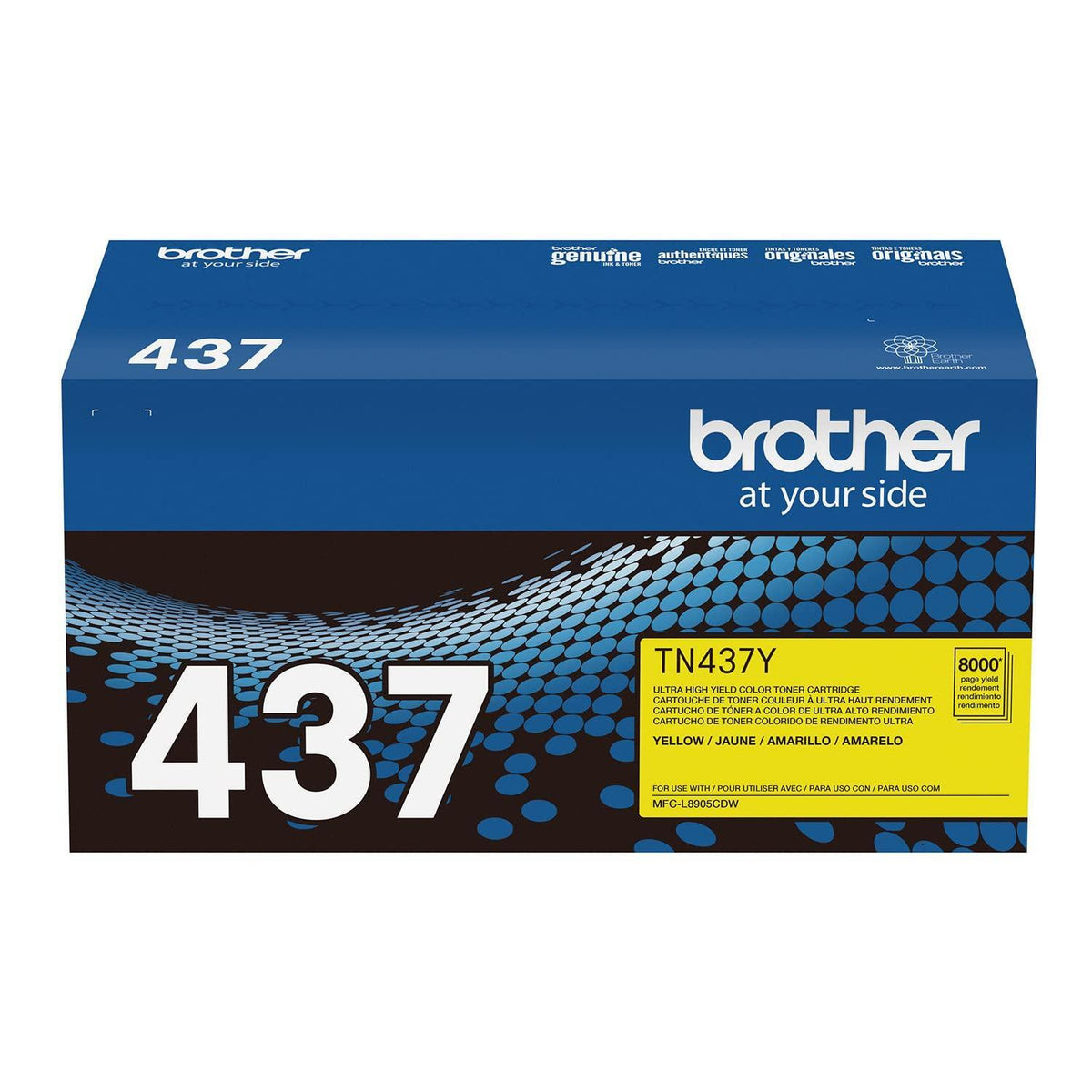 Brother TN437Y Ultra High Yield Yellow Toner Cartridge, XL