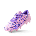 DREAM PAIRS Boys Girls Soccer Cleats Youth Firm Groud Athletic Outdoor Trainning Football Shoes for Little/Big Kid,Size 11 Little Kid,Pink/Purple,HZ19003K