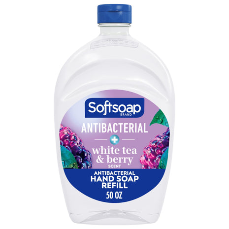 Softsoap Antibacterial Liquid Hand Soap, White Tea & Berry Scent, 50 fl oz | Refill Size, Paraben-Free, Phthalate-Free, Bathroom and Kitchen Hand Soap, Daily Handwashing, Gentle on Hands