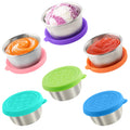 6x1.6 Oz Salad Dressing Containers With Lids, Small Leakproof Reusable Stainless Steel Salad Dressing Container To Go For Lunch Boxes,Sauce containers, Picnics,Travel Meal Prep And Kitchen Storage.