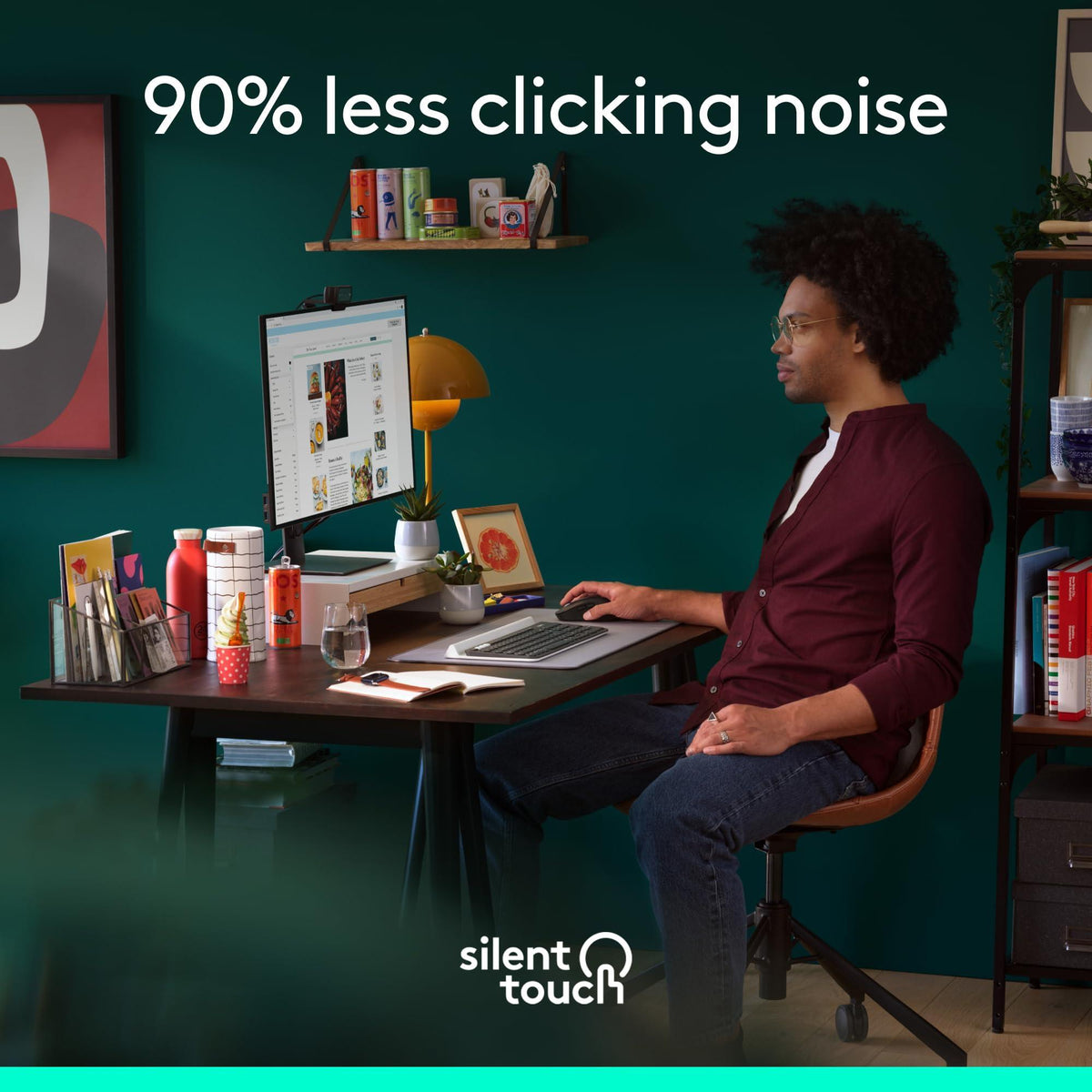 Logitech Wireless Mouse Signature M650 L Full Size - Large Hands, 2-Year Battery, Silent Clicks, Customizable Buttons, Bluetooth, PC/Mac/Chromebook - Classic Red, Right-Handed, Large