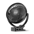 Koonie 10000mAh Clip on Fan Rechargeable, 8-Inch Battery Operated Desk Fan, USB Fan, 4 Speeds, Strong Airflow, Sturdy Clamp for Golf Cart Office Desk Outdoor Travel Camping Tent Gym Treadmill,Black