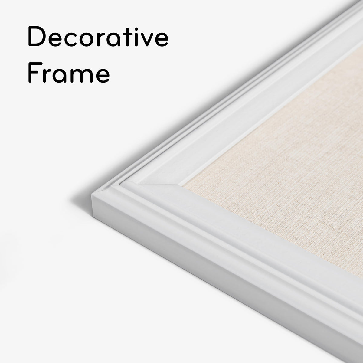 U Brands Farmhouse Linen Bulletin Board, 24" x 18", White Wood Style Frame, Industrial Grade Pinning Surface