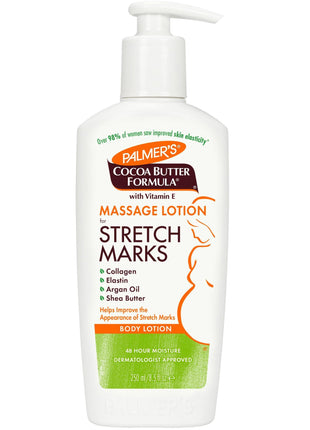 Palmer's Cocoa Butter Formula Massage Lotion For Stretch Marks, Pregnancy Skin Care, Belly Cream with Collagen, Elastin, Argan OIl and Shea Butter, 8.5 Ounces