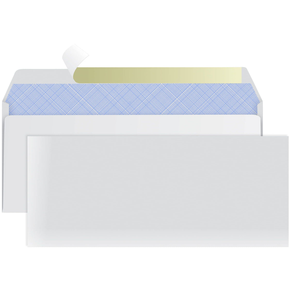 #10 Envelopes Letter Size Self Seal | 100 Business Mailing Security Peel and Sealing Envelope | 100% Tinted | no 10 White Windowless Legal Regular Plain Envelops Pack | 4-1/8 x 9-1/2 Inches | 24 LB