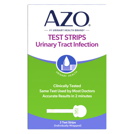 AZO Urinary Tract Infection (UTI) Test Strips, Results in 2 Mins, 3 Count | From the #1 Urinary Health Brand± Clinically Tested At Home UTI Test Strips For Women, Convenient, Fast Easy to Read Results