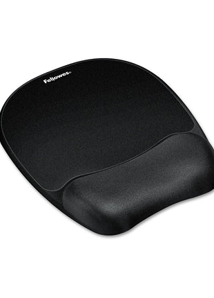 Fellowes Memory Foam Mouse Pad with Wrist Rest, 7.93 x 9.25, Black