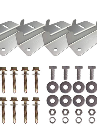 Renogy Solar Panel Mounting Z Brackets Lightweight Aluminum Corrosion-Free Construction for RVs, Trailers, Boats, Yachts, Wall and Other Off Gird Roof Installation, one set of 4 Units,Gray