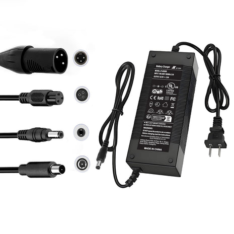 UL Listed 42V 2A Replacement Electric Scooter Charger for 36V with 4 Plugs, Compatible with Scooter Power Adapter