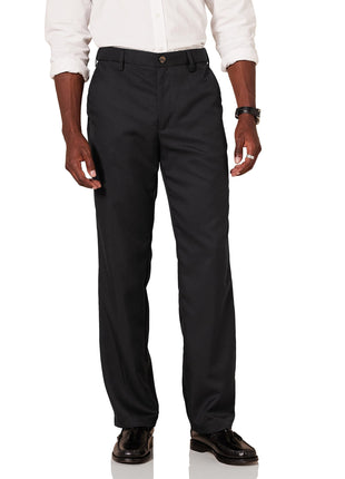 Amazon Essentials Men's Classic-Fit Expandable-Waist Flat-Front Dress Pant, Black, 38W x 32L