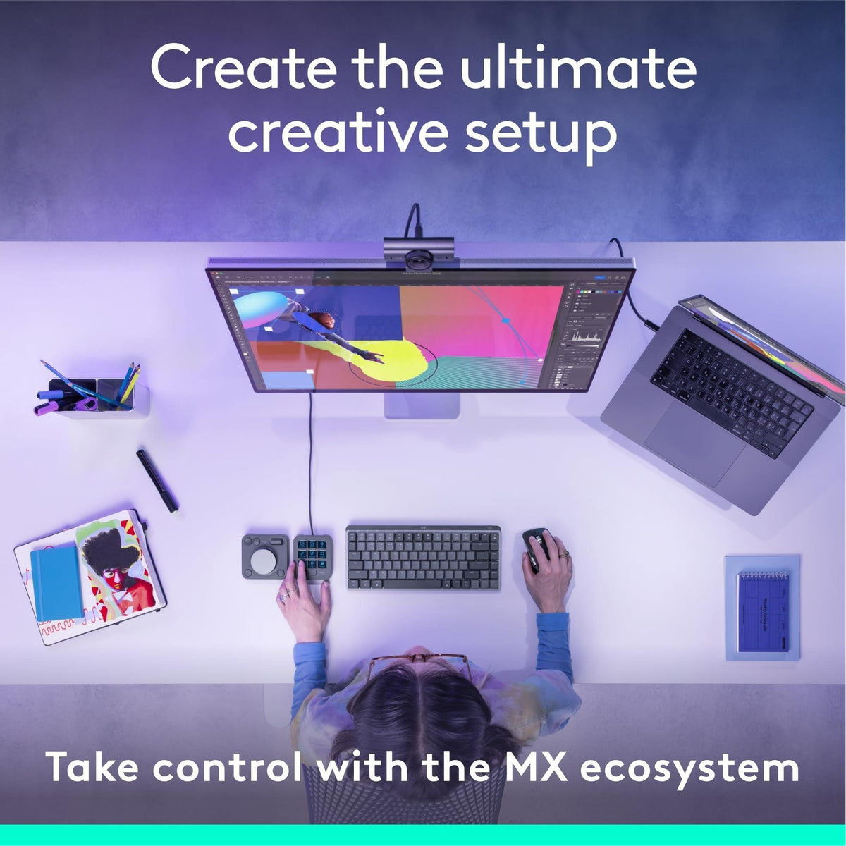 Logitech MX Creative Console, 9 Customizable LCD Keys, Stream Deck Accessories, Control Dial for Graphic Design, Adobe, Zoom, Spotify - Graphite, 3-Month Adobe Creative Cloud Membership