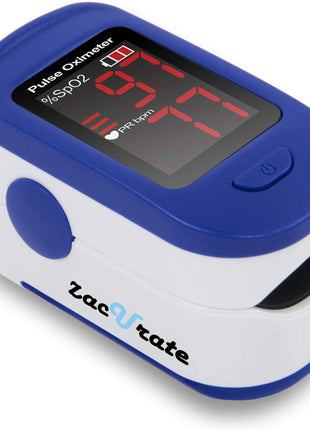 Zacurate 500BL Fingertip Pulse Oximeter Blood Oxygen Saturation Monitor with Batteries Included (Navy Blue)