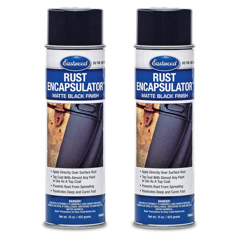 Eastwood Rust Encapsulator Aerosol | Quick Drying with UV Resistance and Heat Resistance up to 400 Degrees Fahrenheit | 15 Oz, Black | 2 Pack