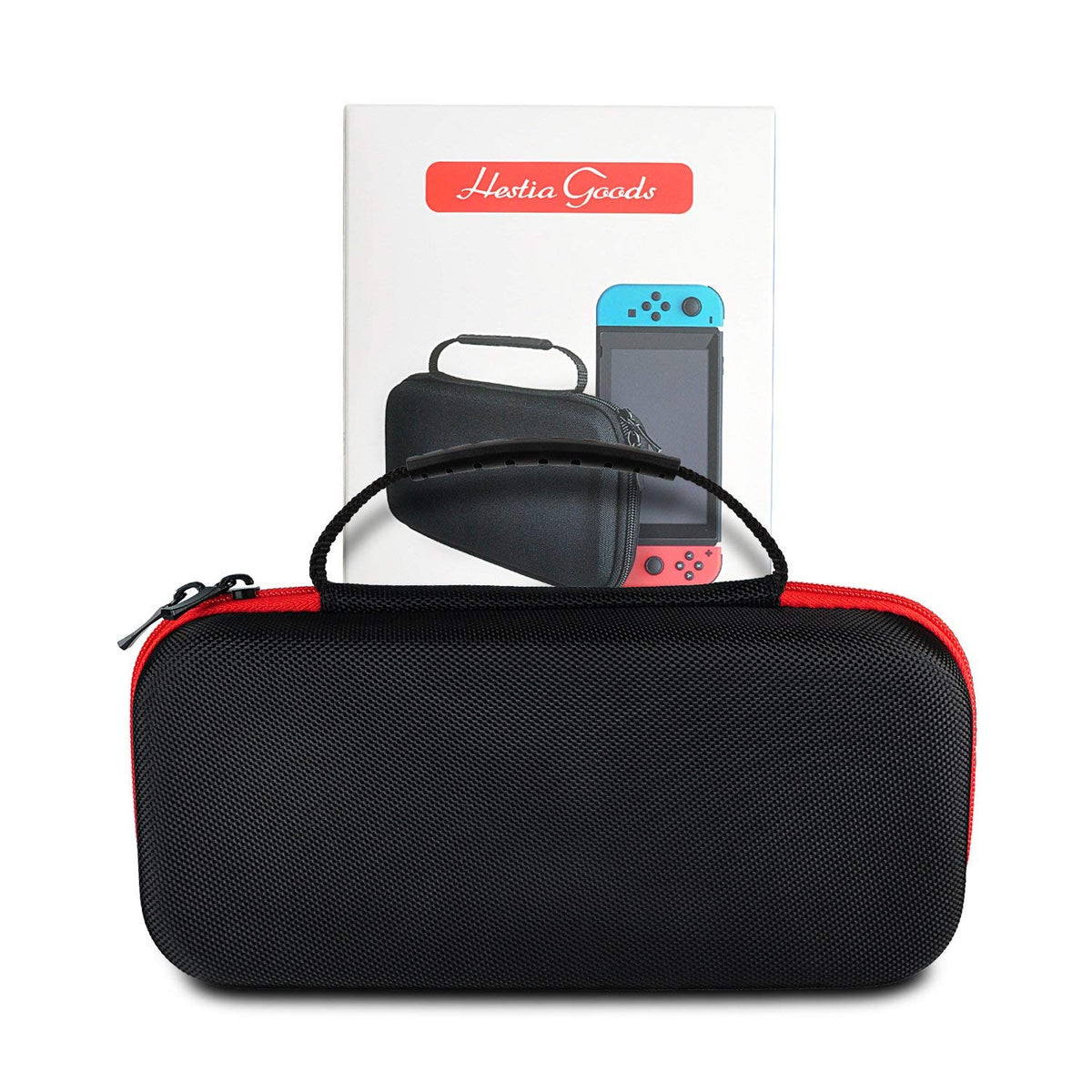 daydayup Switch Case and Tempered Glass Screen Protector Compatible with Nintendo Switch - Deluxe Hard Shell Travel Carrying Case, Pouch for Nintendo Switch Console & Accessories, Streak Red