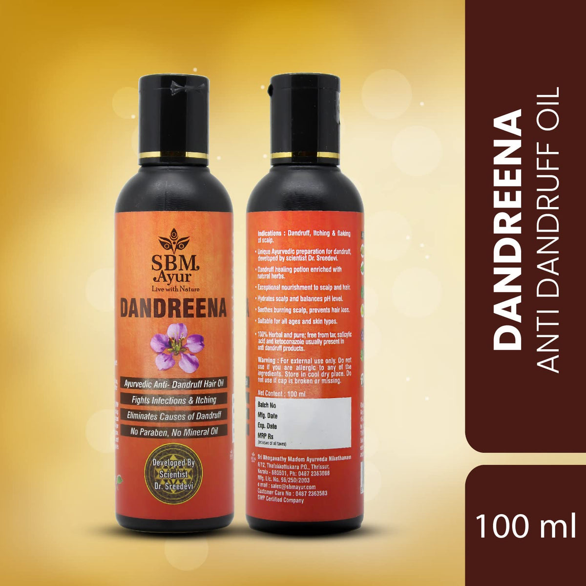 SBM Ayur Dandreena Dandruff Hair Oil 100 ml