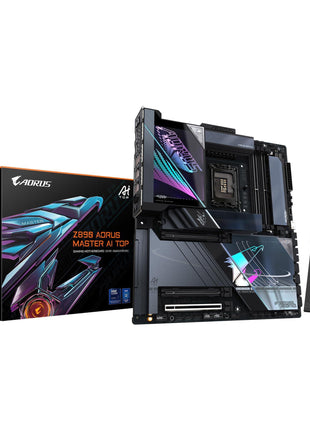 GIGABYTE Z890 AORUS Master AI TOP Intel Core Ultra (Series 2) LGA 1851 Motherboard, E-ATX, DDR5, 4X M.2, PCIe 5.0, Thunderbolt 4, WIFI7, 10GbE LAN, EZ-Latch