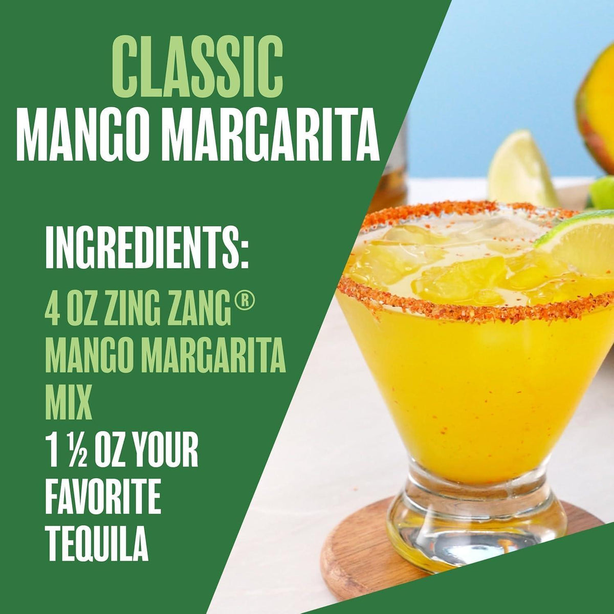 Zing Zang Mango Margarita Mix | Amazing Non-Alcoholic Cocktail Mixer | 32 Fl Oz Bottle (Pack of 1)