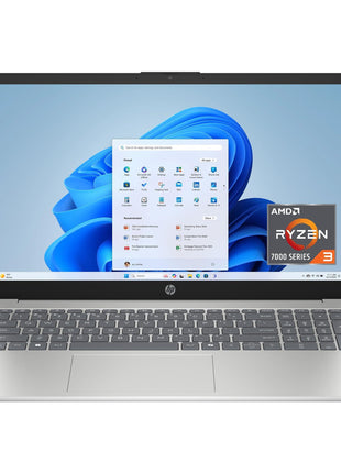 HP 15.6 inch Laptop, HD Touchscreen Display, AMD Ryzen 3 7320U, 8 GB RAM, 128 GB SSD, AMD Radeon Graphics, Windows 11 Home in S Mode, Natural Silver, 15- fc0099nr