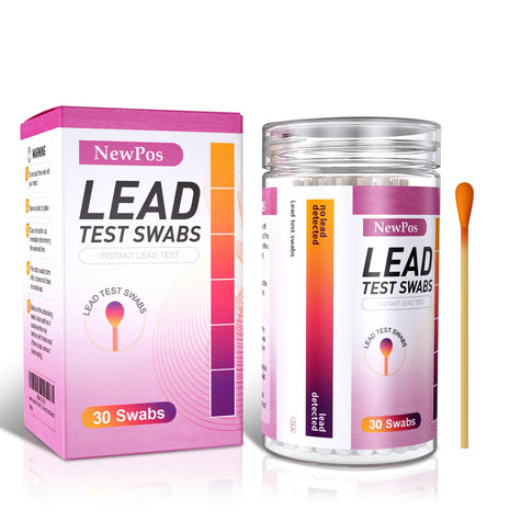 NewPos Lead Test Kit: 30 Swabs Accurately Formulated Lead Paint Test Kit Testing for Dishes Paint Cups Ceramics Toy and All Surfaces - Results in 30 Seconds Lead Detector