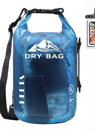 HEETA Dry Bag Waterproof for Women Men, 5L/10L/20L/30L/40L Roll Top Lightweight Dry Storage Bag Backpack with Phone Case for Travel Swimming Boating Kayaking Paddle Board Camping Beach Accessories