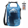 HEETA Dry Bag Waterproof for Women Men, Roll Top Lightweight Dry Storage Bag Backpack with Phone Case for Travel Swimming Boating Kayaking Paddle Board Camping Beach Accessories (Transparent Blue, 5L)