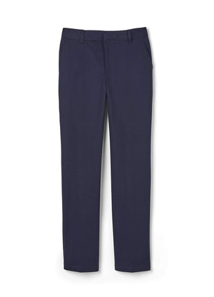 French Toast Boys' Relaxed Fit Twill Pant with Adjustable Waist in Standard Slim and Husky, Navy Blue, 6