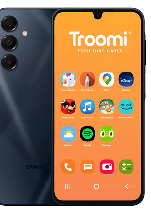 Troomi Safe Phone for Kids (Samsung Galaxy A16) – Parent-Managed Apps, GPS & Text Monitoring – Phone Purchase Only | New Line of Service & Activation Required
