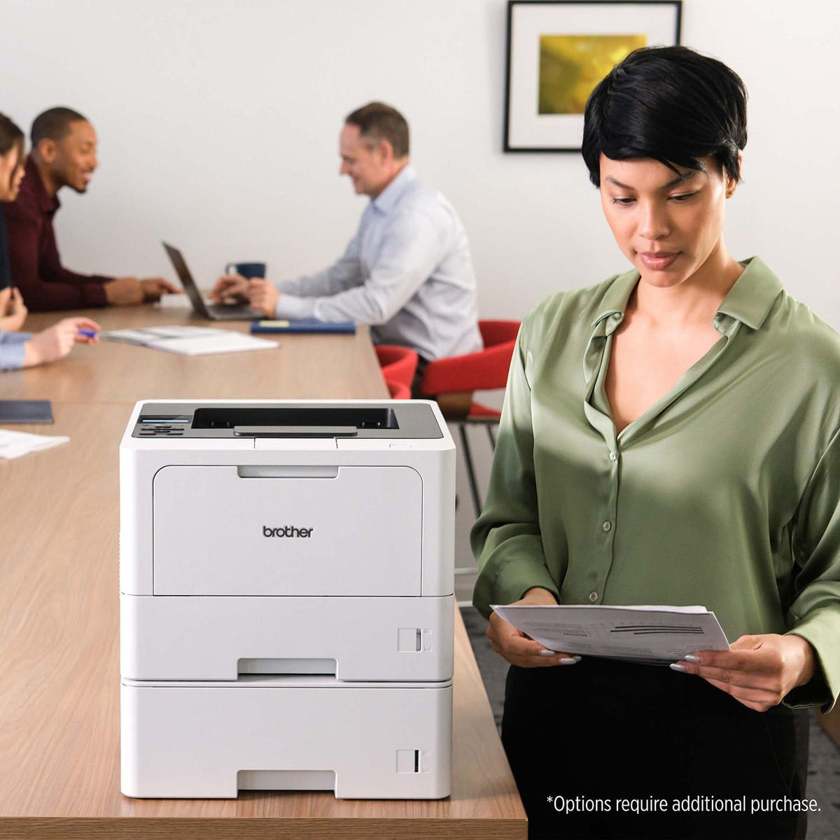 Brother HL-L5210DW Business Monochrome Laser Printer with Duplex Printing, Versatile PaperHandling, Wireless and Gigabit Ethernet Networking, and Mobile Printing, Works with Alexa