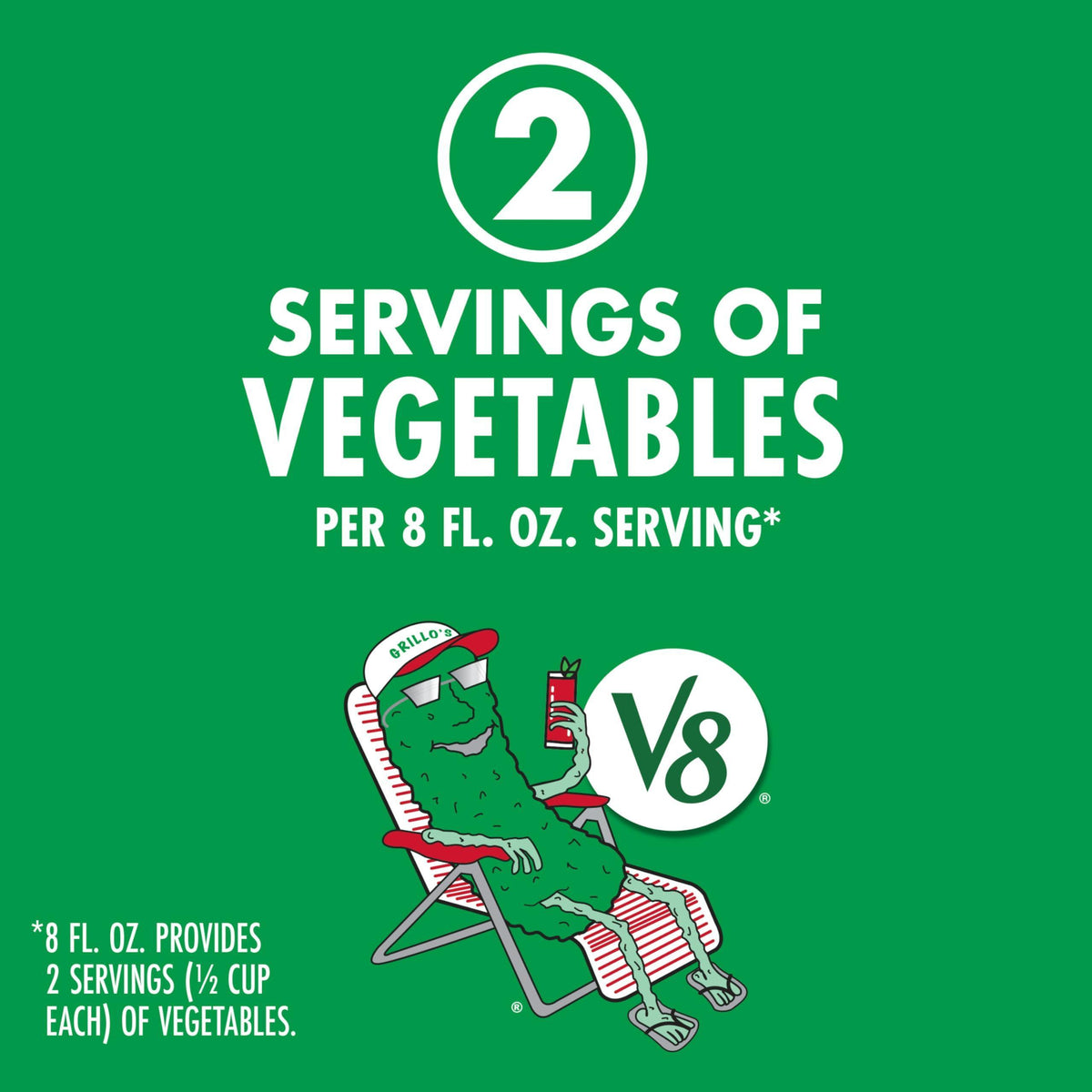 V8 Grillo's Pickles Dill Pickle Bloody Mary Mix, 8 fl oz Can (6 Pack)
