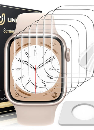UniqueMe 6 Pack for Apple Watch Screen Protector 40mm, Apple Watch SE 3/SE 2/SE Series 6/5/4 Screen Protector [Upgrade Flexible Film] Anti-Scratch [Non-Bubbles] Soft HD TPU Clear Film for iWatch 40mm