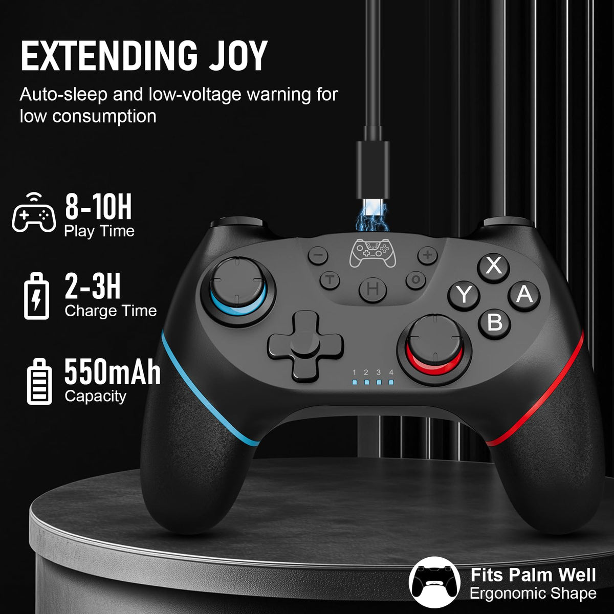 Diswoe Switch Controllers, 2 Pack Wireless Pro Controller for Switch 2/Lite/OLED with Mappable Buttons, Hall Effect Gaming Controller for PC/Android with Motion Control/Vibration/Turbo/Wake Up