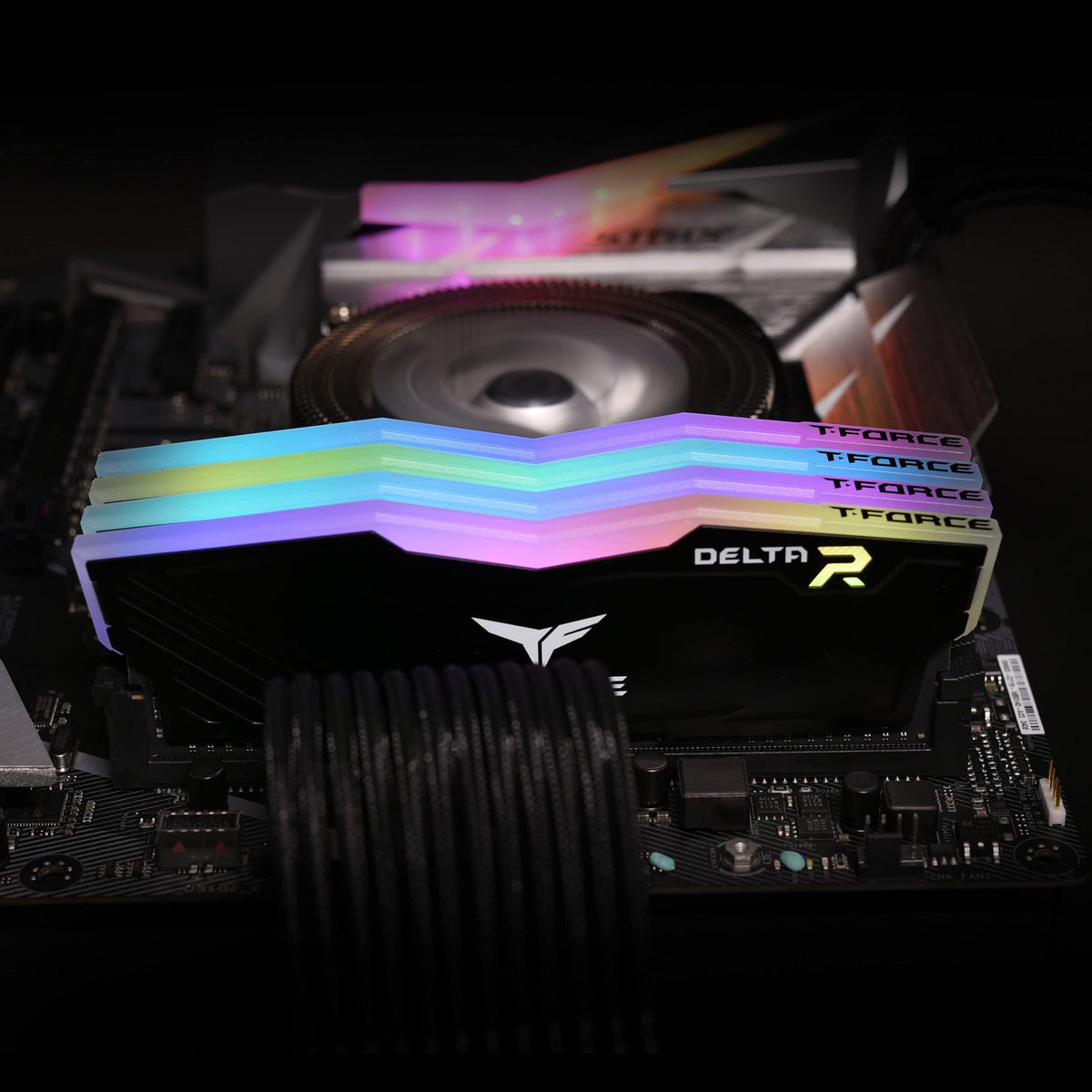 TEAMGROUP T-Force Delta RGB DDR4 16GB (2x8GB) 3600MHz (PC4-28800) CL18 Desktop Gaming Memory Module Ram TF3D416G3600HC18JDC01 - Black