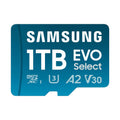 Samsung EVO Select microSD Memory Card + Adapter, 1TB microSDXC, Up-to 160 MB/s, 4K UHD, UHS-I, C10, U3, V30, A2, for Mobile Phone, Smartphones, Nintendo-Switch, and Tablets (MB-ME1T0SA/AM)