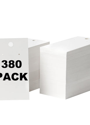 380 Pack Earring Cards - Earring Display Cards - Display Earring Card - Custom Earring Cards For Earring Display - Hanging Earrings - Bulk Earring Cards - 2 x 3.5 Inches - White (Pack of 380)